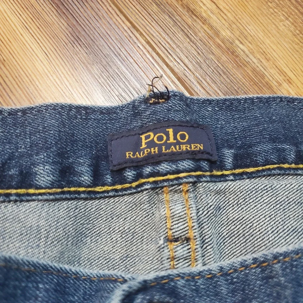 Polo Ralph Lauren Hampton Relaxed Straight Jeans Mens 42x30 Blue Denim Stretch